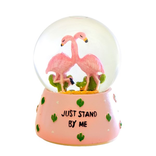 Flamingo Temalı Işıklı Kar Küresi ve Müzik Kutusu​ Orta Boy