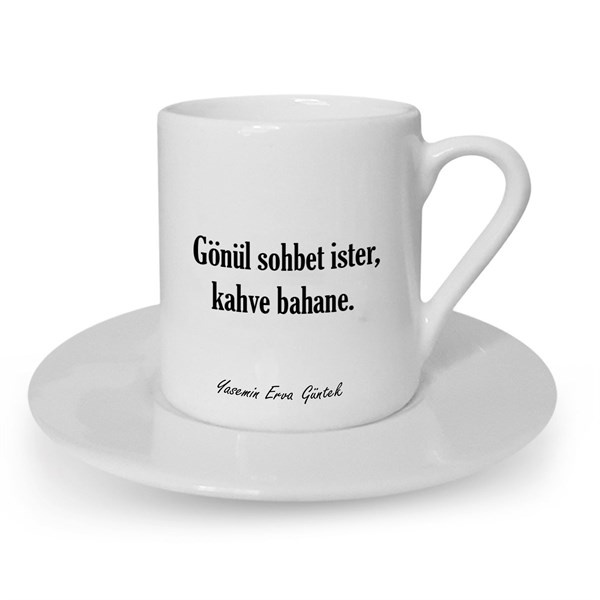 İsme Özel Kahve Bahane Temalı Türk Kahvesi Fincanı Seti