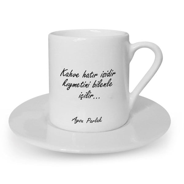 İsme Özel Kahve Hatır İşidir Temalı Türk Kahvesi Fincanı Seti