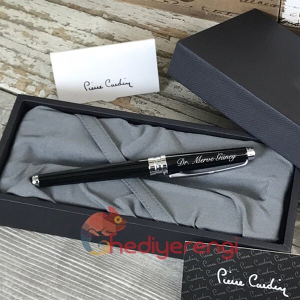 İsme Özel Pierre Cardin Premium Roller İmza Kalemi Siyah PC563