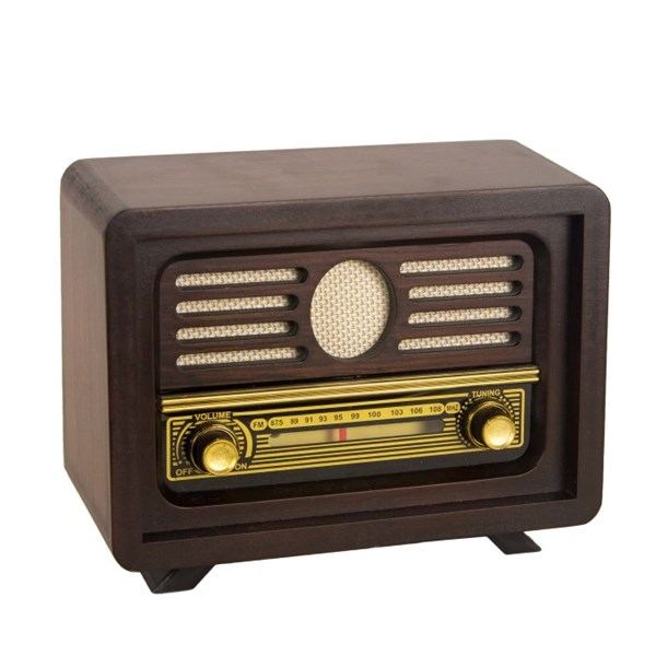 Nostaljik Tasarımlı Ahşap Gerçek Radyo Kahverengi