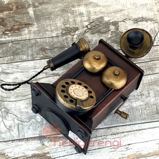 Antika Görünümlü Telefon Tasarımlı Metal Kumbara 