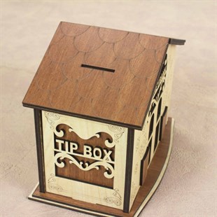 Ev Tasarımlı Ahşap Kumbara ( Tip Box )