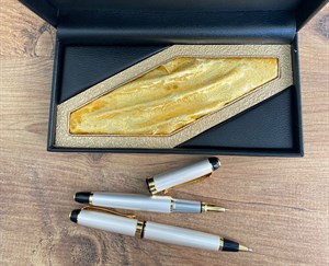 İsme Özel Altın Renk Detaylı 2'li Roller ve Tükenmez Kalem​ Seti