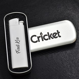 İsme Özel Cricket Marka Pürmüz Alevli Metal Çakmak - Renk Seçenekli