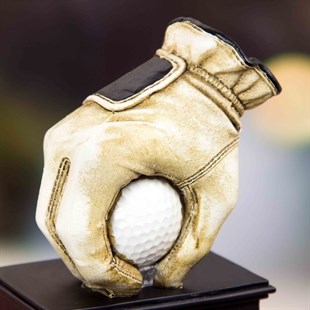 İsme Özel Golf Eldiveni ve Topu Temalı Dekoratif Biblo ve Ödül 