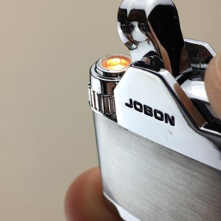 İsme Özel Jobon Marka Gümüş Renkli Metal Çakmak Premium
