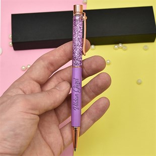 İsme Özel Simli Metal Tükenmez Kalem - Renk Seçenekli