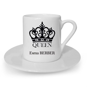 İsme Özel Türk Kahvesi Fincanı Seti - Queen