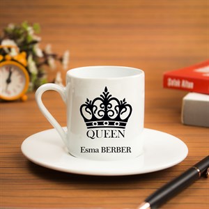 İsme Özel Türk Kahvesi Fincanı Seti - Queen