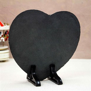 Kişiye Özel Fotoğraf Baskılı Masaüstü Kalp Granit Taş