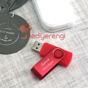 Kişiye Özel Kırmızı Renkli Usb Bellek 8 GB