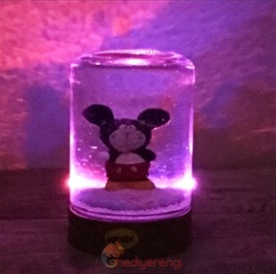 Mickey Mouse Temalı Şişe Tasarımlı Işıklı Su Küresi ve Biblo