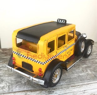 Nostaljik Metal Sarı Klasik Taksi Dev Boyutlu (M3028)​
