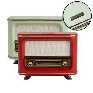 Nostaljik Tasarımlı Renkli Ahşap Gerçek Radyo