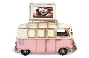 Nostaljik Vosvos Minibüs Kumbara ve Resim Çerçevesi Orta Boy