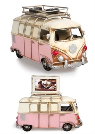 Nostaljik Vosvos Minibüs Kumbara ve Resim Çerçevesi Orta Boy