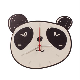 Panda Tasarımlı Ahşap Duvar Saati​