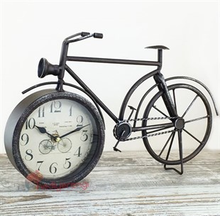 Retro Tasarımlı Nostaljik Metal Bisiklet Saat Model 3