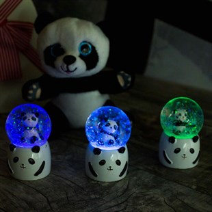 Sevimli Panda Temalı Peluş Ve Minik Boy Kar Küresi Seti