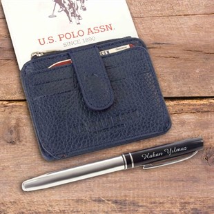U.S. Polo Assn. Lacivert Flother Deri Kartlık ve İsme Özel Roller Kalem PLCUZ7658